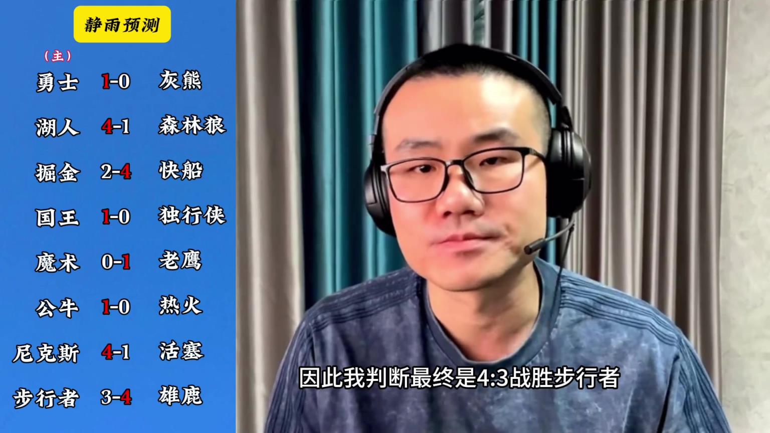 你同意嗎？靜雨對(duì)東西部季后賽球隊(duì)的預(yù)測(cè)：勇贏(yíng)熊 湖船尼鹿晉級(jí)